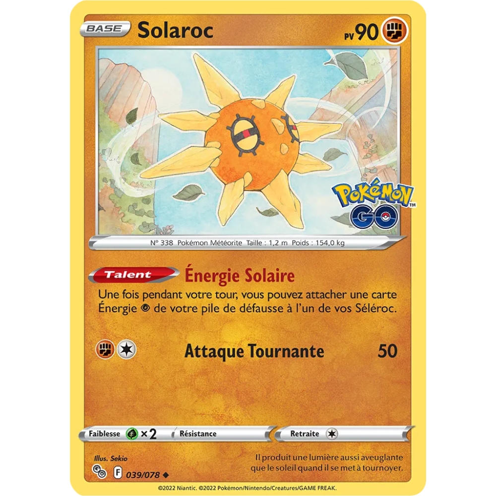 Solaroc 039/078 : Joyau Peu commune (Brillante) de l'extension Pokémon Pokémon GO