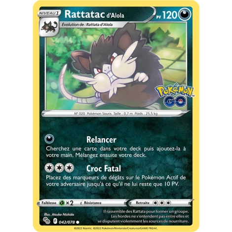 Rattatac d'Alola 042/078 : Joyau Commune (Brillante) de l'extension Pokémon Pokémon GO