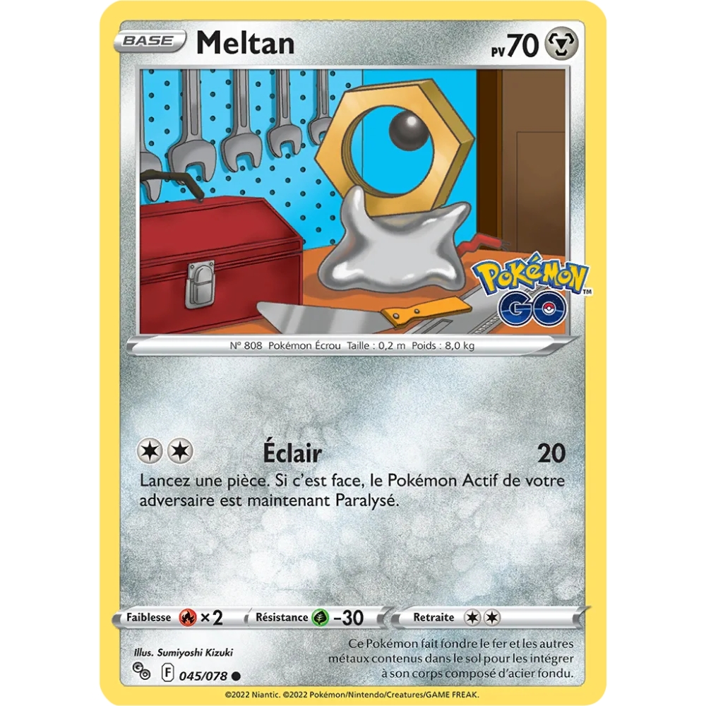 Découvrez Meltan, carte Commune (Brillante) de la série Pokémon GO