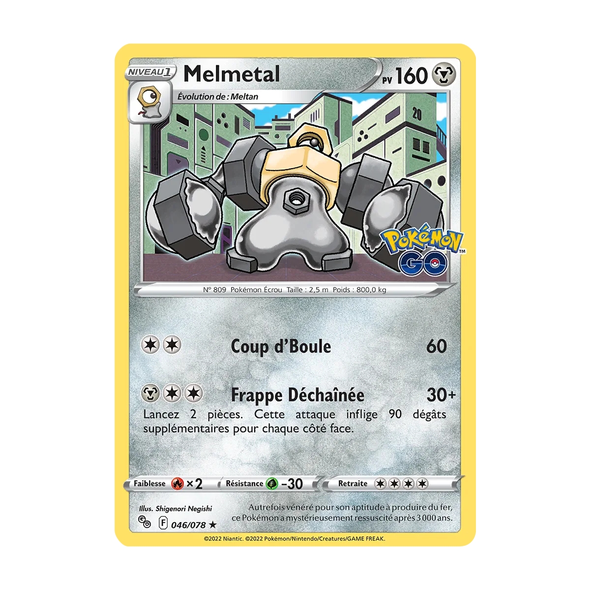 Carte Melmetal - Holographique rare de Pokémon Pokémon GO 046/078