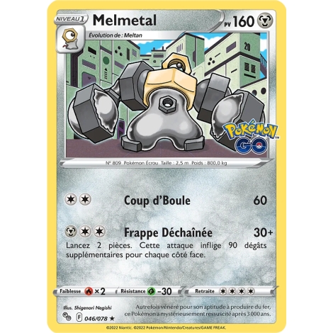 Carte Melmetal - Holographique rare de Pokémon Pokémon GO 046/078