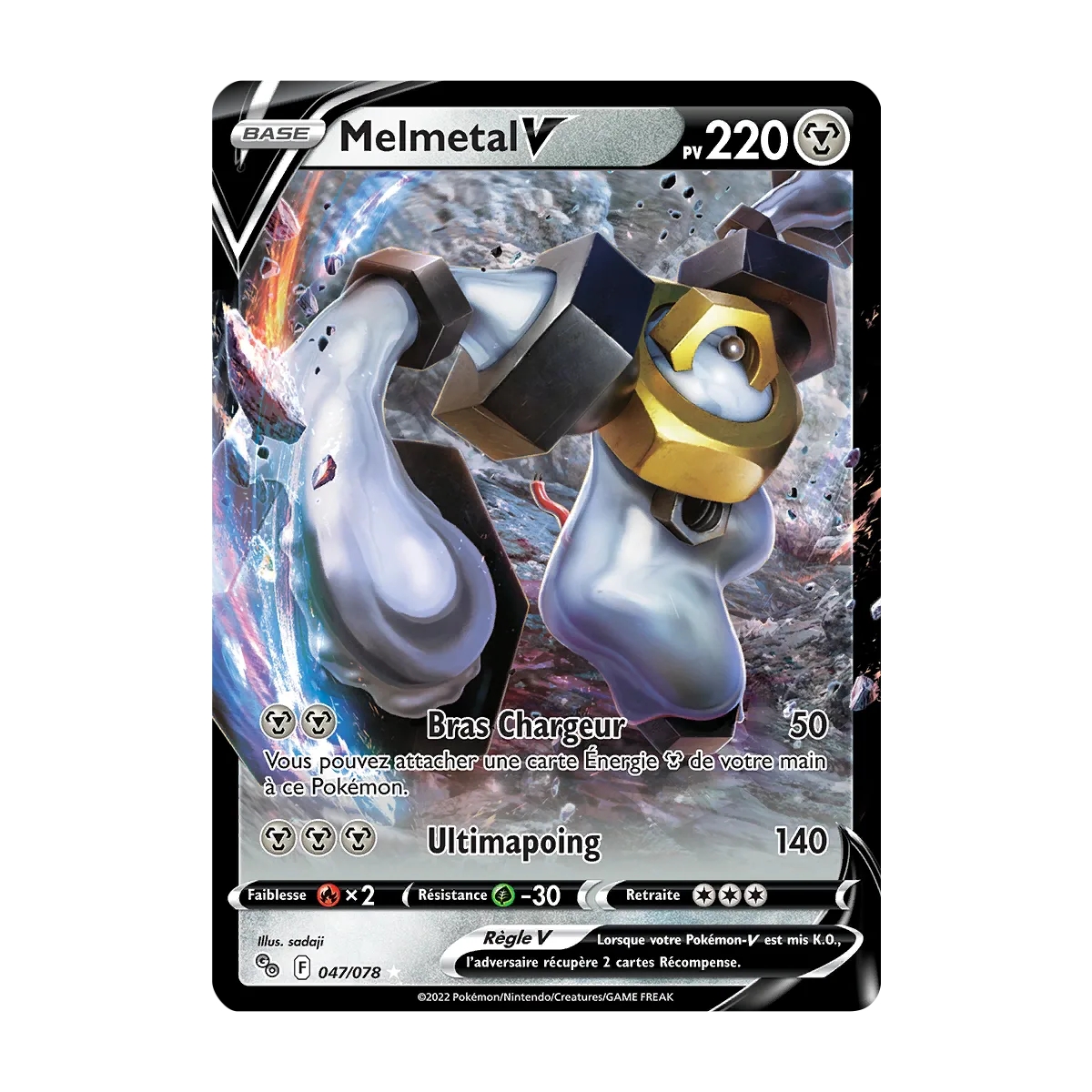 Melmetal 047/078 : Joyau Holographique rare V Pokémon Pokémon GO