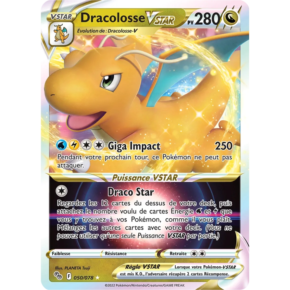 Dracolosse 050/078 : Joyau Holographique rare STAR de l'extension Pokémon Pokémon GO