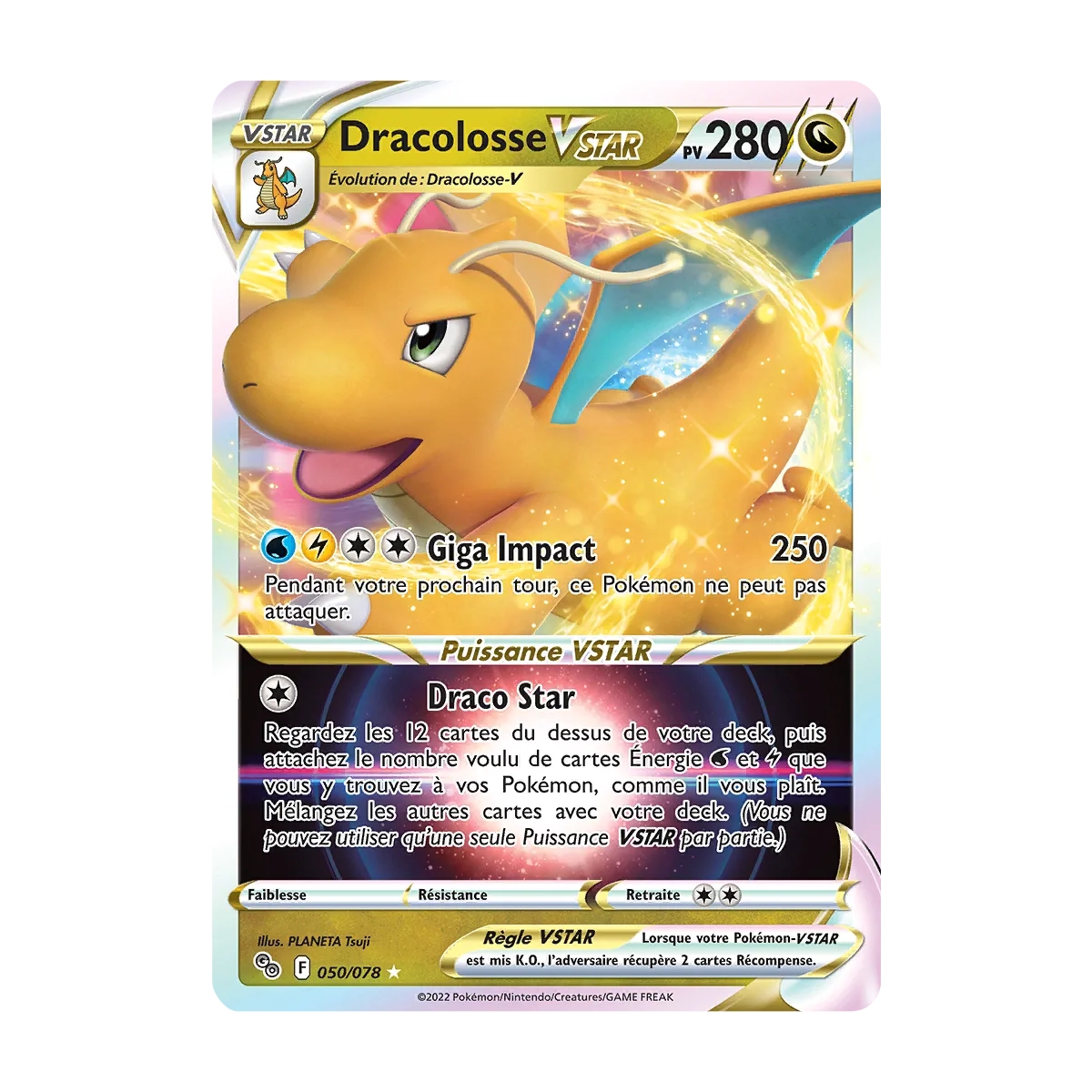 Dracolosse 050/078 : Joyau Holographique rare STAR de l'extension Pokémon Pokémon GO