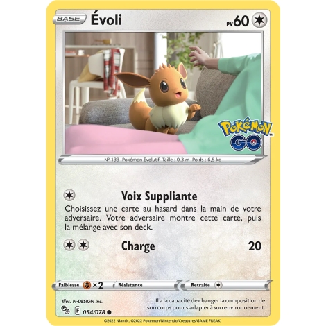 Carte Évoli - Commune (Brillante) de Pokémon Pokémon GO 054/078