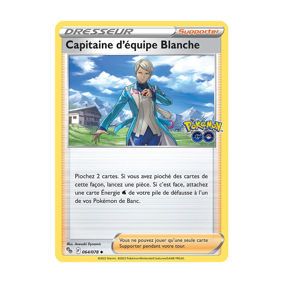 Carte Capitaine d'équipe Blanche - Peu commune (Brillante) de Pokémon Pokémon GO 064/078