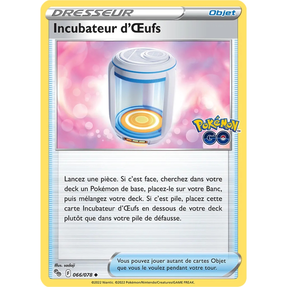 Carte Incubateur d'Œufs - Peu commune (Brillante) de Pokémon Pokémon GO 066/078