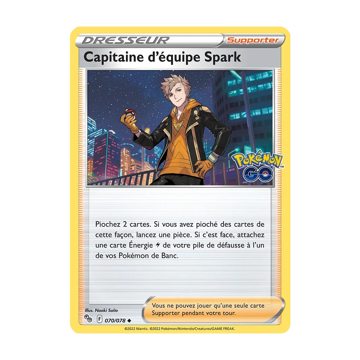 Carte Capitaine d'équipe Spark - Peu commune (Brillante) de Pokémon Pokémon GO 070/078