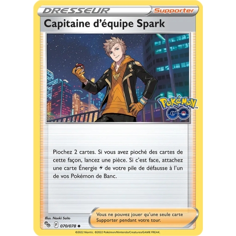 Carte Capitaine d'équipe Spark - Peu commune (Brillante) de Pokémon Pokémon GO 070/078