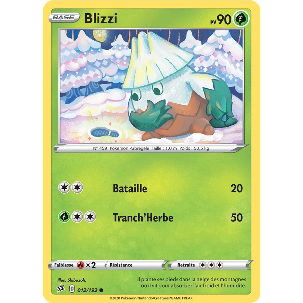 Carte Blizzi - Commune (Brillante) de Pokémon Épée et Bouclier Clash des Rebelles 012/192