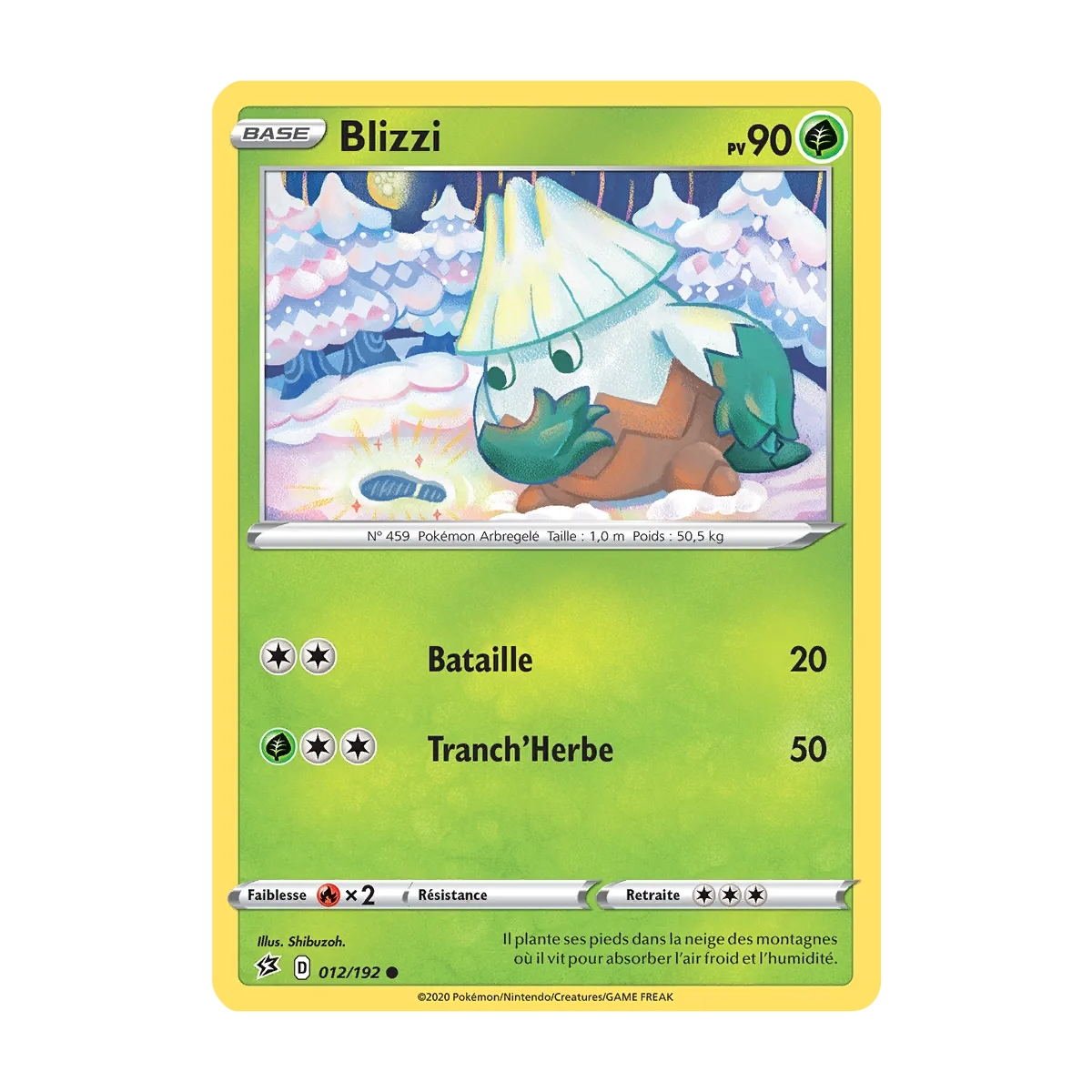 Carte Blizzi - Commune (Brillante) de Pokémon Épée et Bouclier Clash des Rebelles 012/192