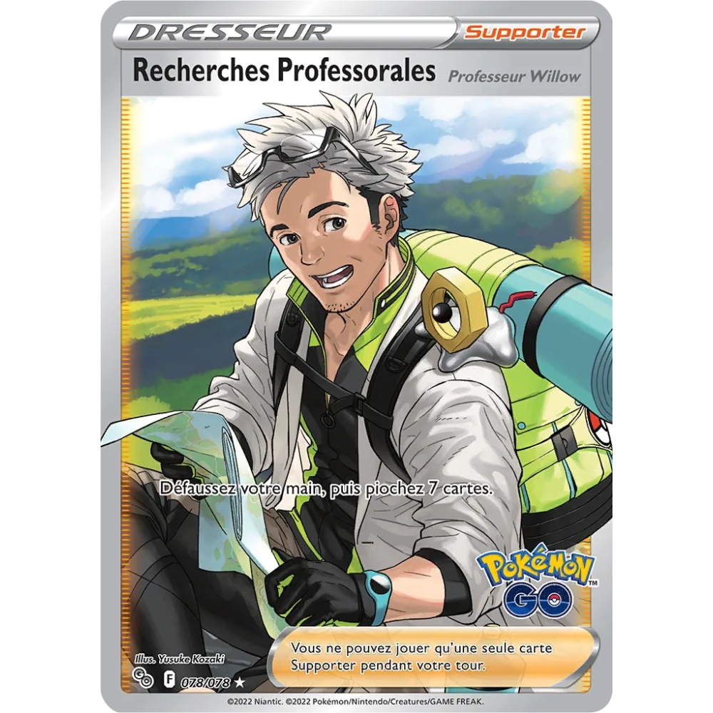 Découvrez Recherches Professorales, carte Ultra rare de la série Pokémon GO