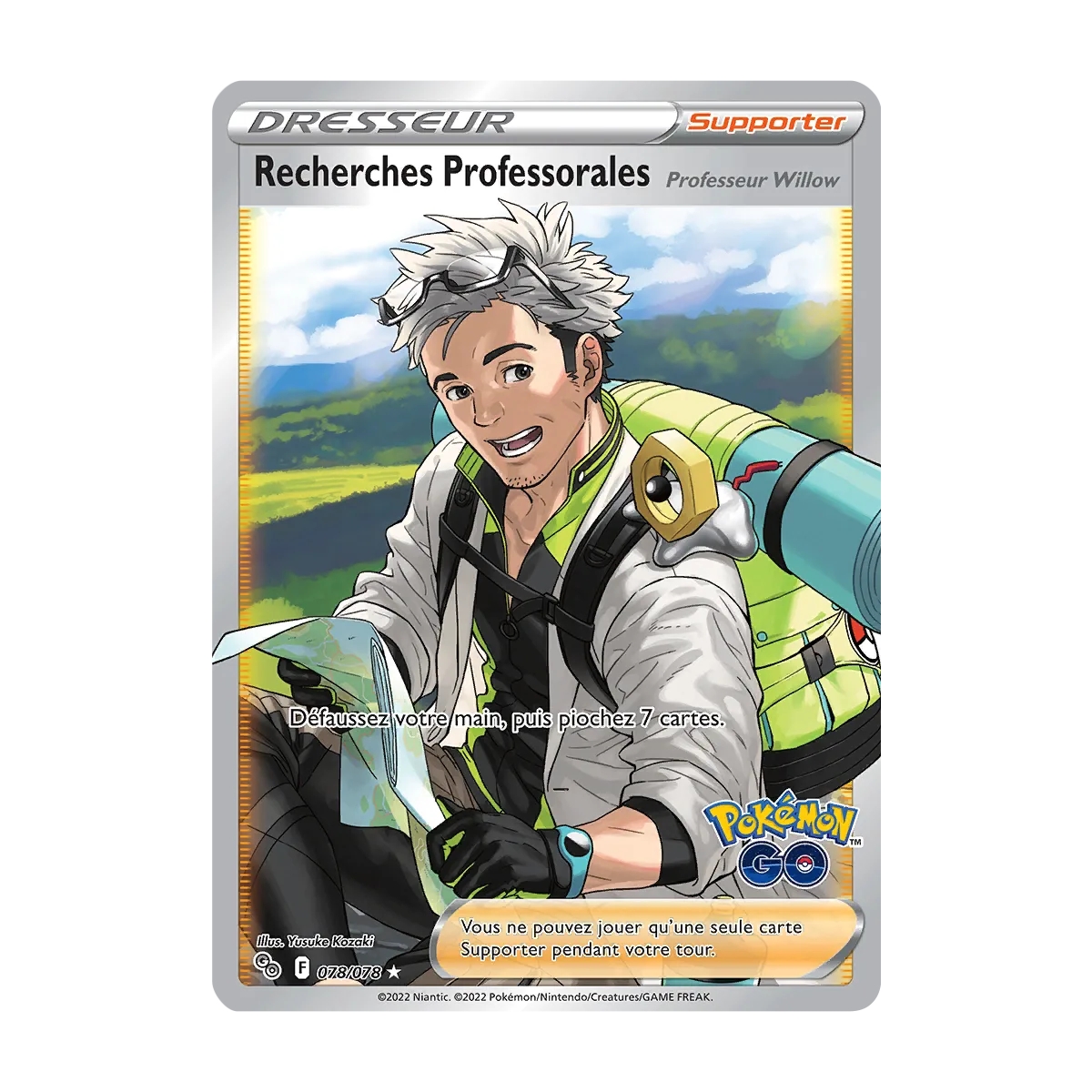 Découvrez Recherches Professorales, carte Ultra rare de la série Pokémon GO