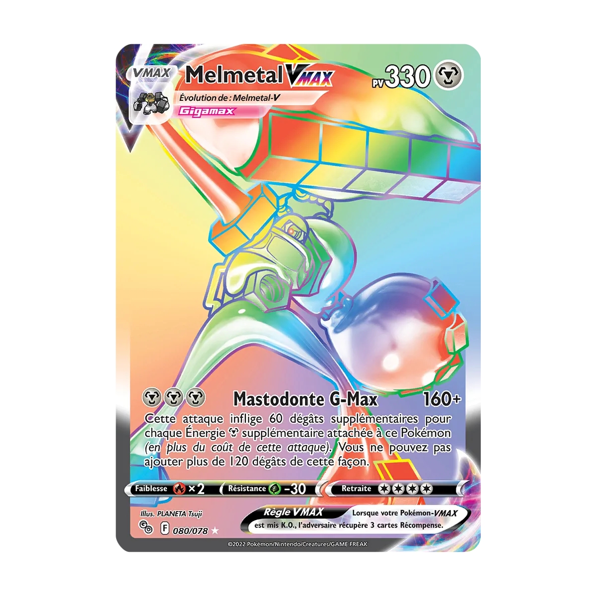 Carte Melmetal - Arc-en-ciel rare de Pokémon Pokémon GO 080/078