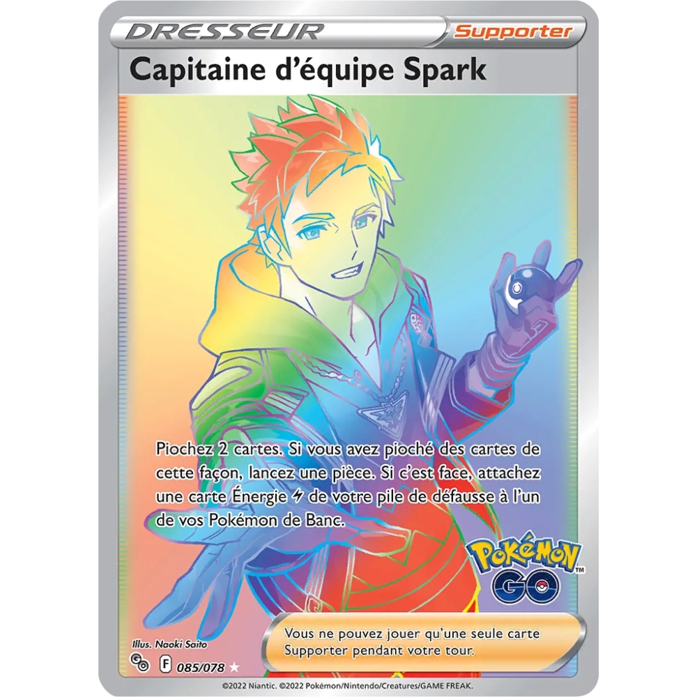 Carte Capitaine d'équipe Spark - Arc-en-ciel rare de Pokémon Pokémon GO 085/078