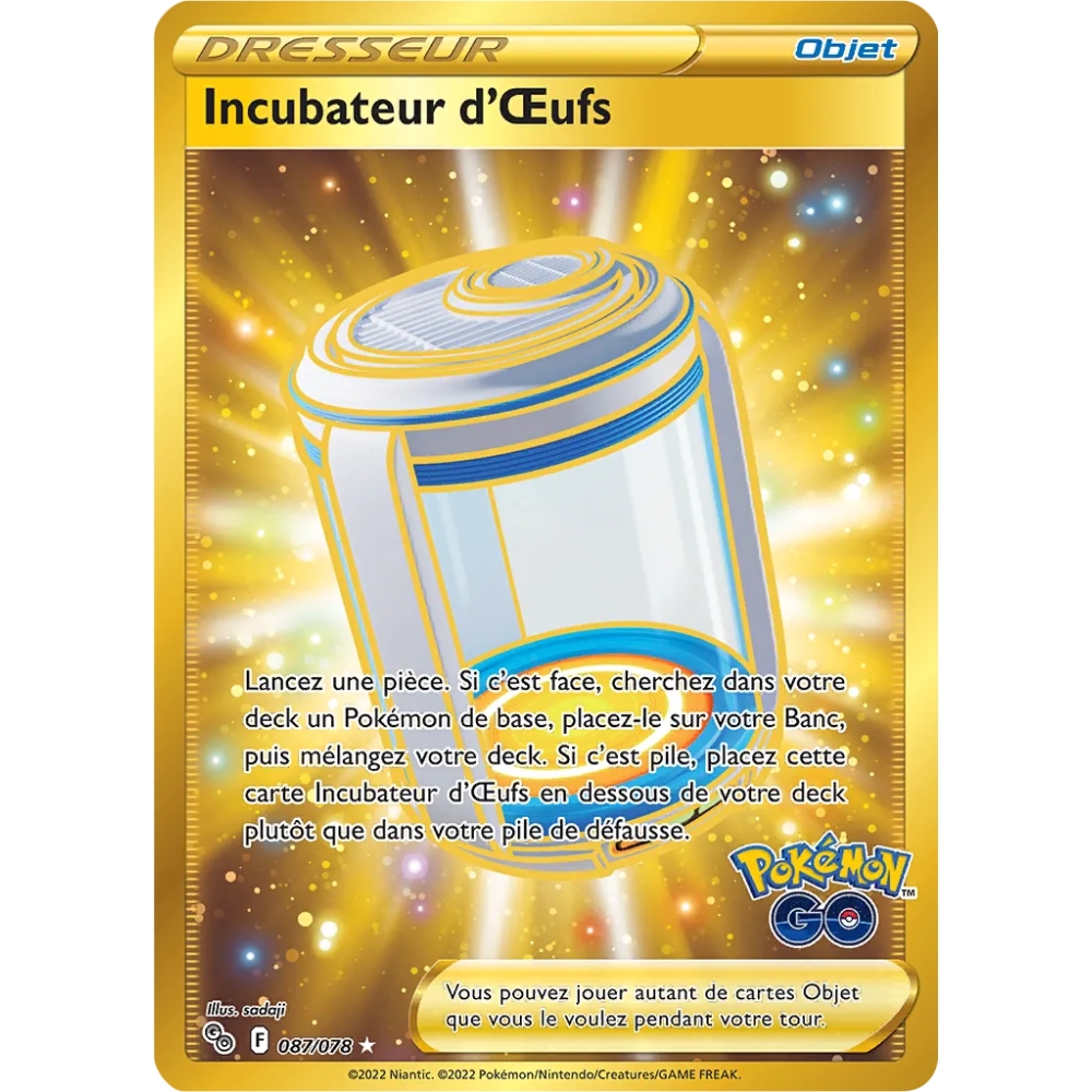 Carte Incubateur d'Œufs - Secrète rare de Pokémon Pokémon GO 087/078