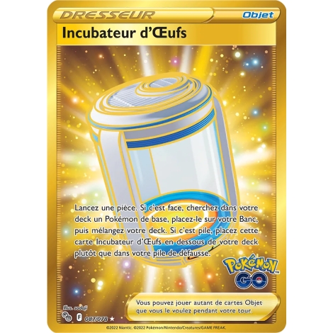 Carte Incubateur d'Œufs - Secrète rare de Pokémon Pokémon GO 087/078