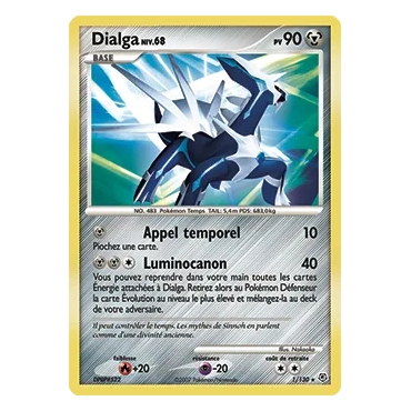Découvrez Dialga, carte Holographique rare de la série Diamant & Perle