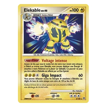 Découvrez Élekable, carte Holographique rare de la série Diamant & Perle