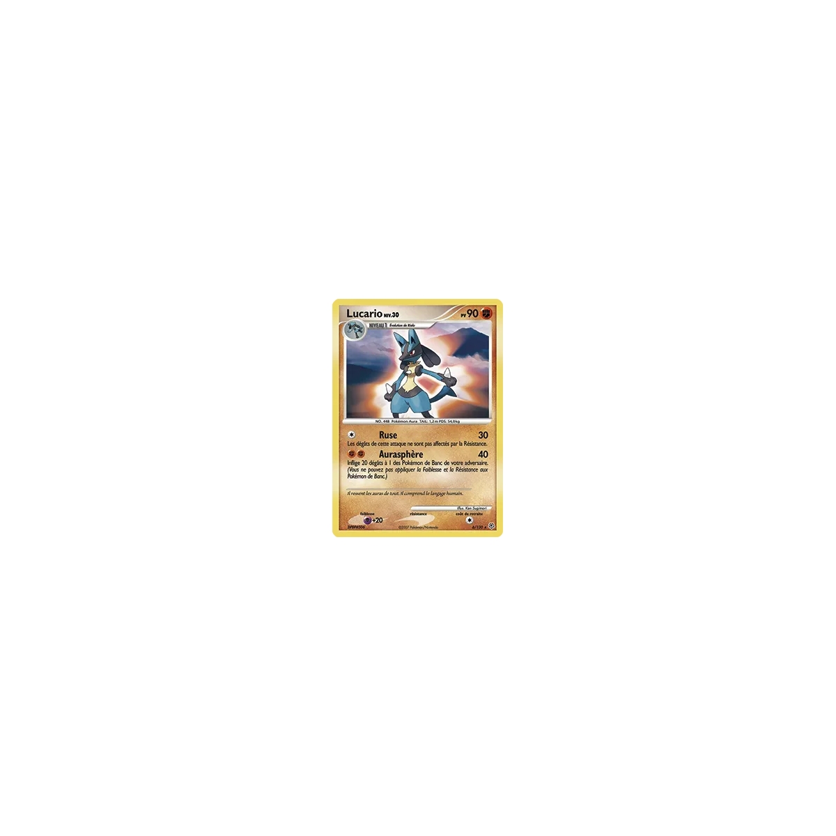 Découvrez Lucario, carte Holographique rare de la série Diamant & Perle