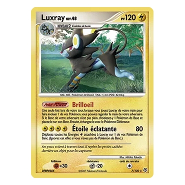 Luxray 7/130 : Joyau Holographique rare de l'extension Pokémon Diamant & Perle