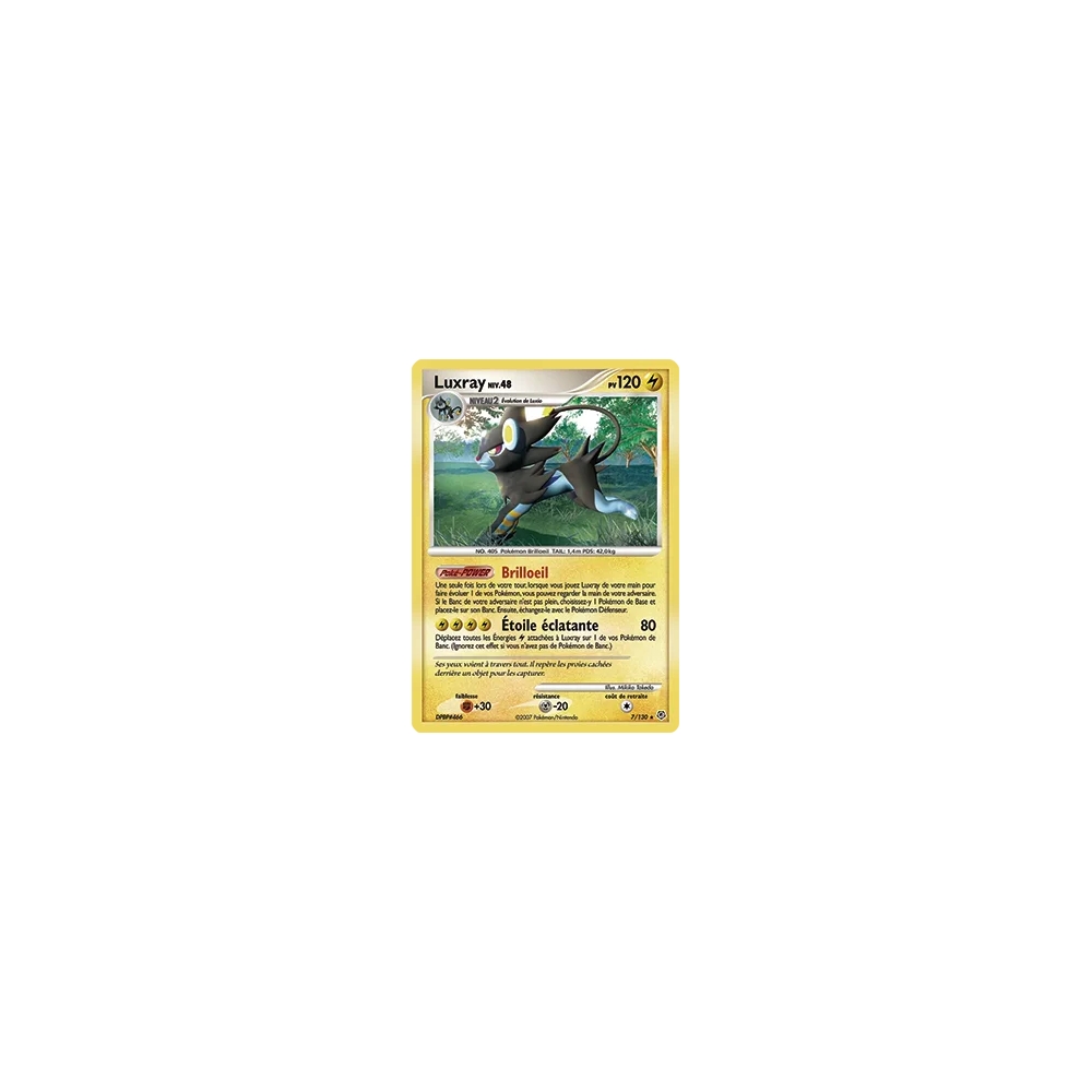 Luxray 7/130 : Joyau Holographique rare de l'extension Pokémon Diamant & Perle