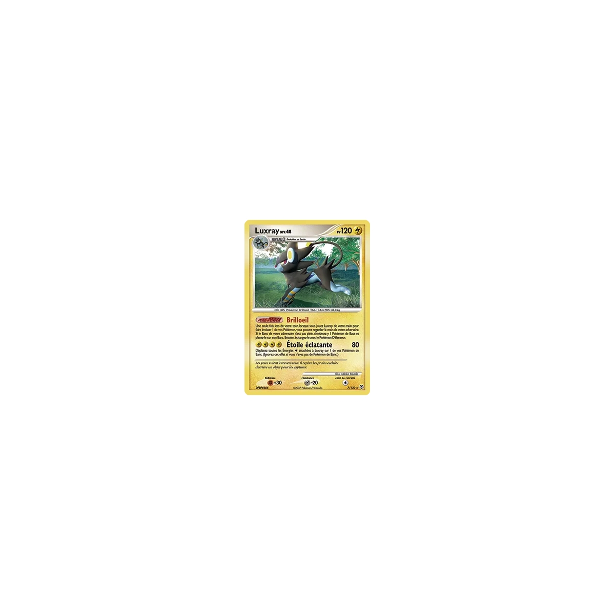 Luxray 7/130 : Joyau Holographique rare de l'extension Pokémon Diamant & Perle