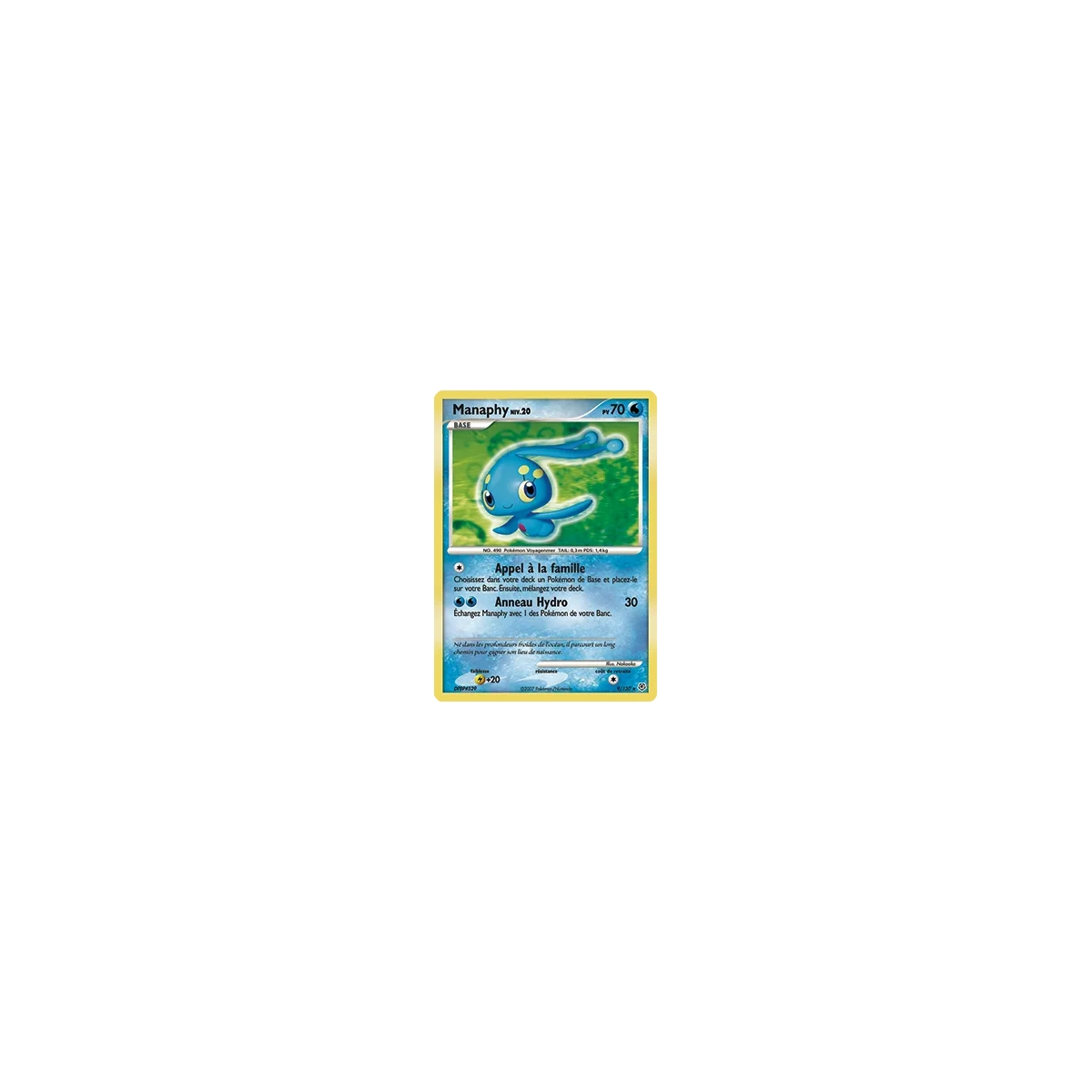 Carte Manaphy - Holographique rare de Pokémon Diamant & Perle 9/130