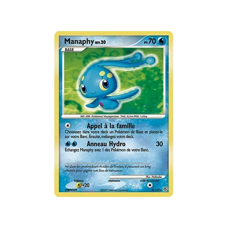 Carte Manaphy - Holographique rare de Pokémon Diamant & Perle 9/130