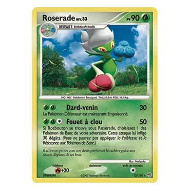Carte Roserade - Holographique rare de Pokémon Diamant & Perle 13/130