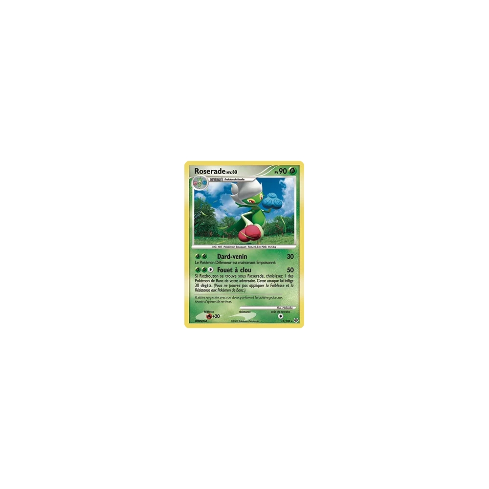 Carte Roserade - Holographique rare de Pokémon Diamant & Perle 13/130