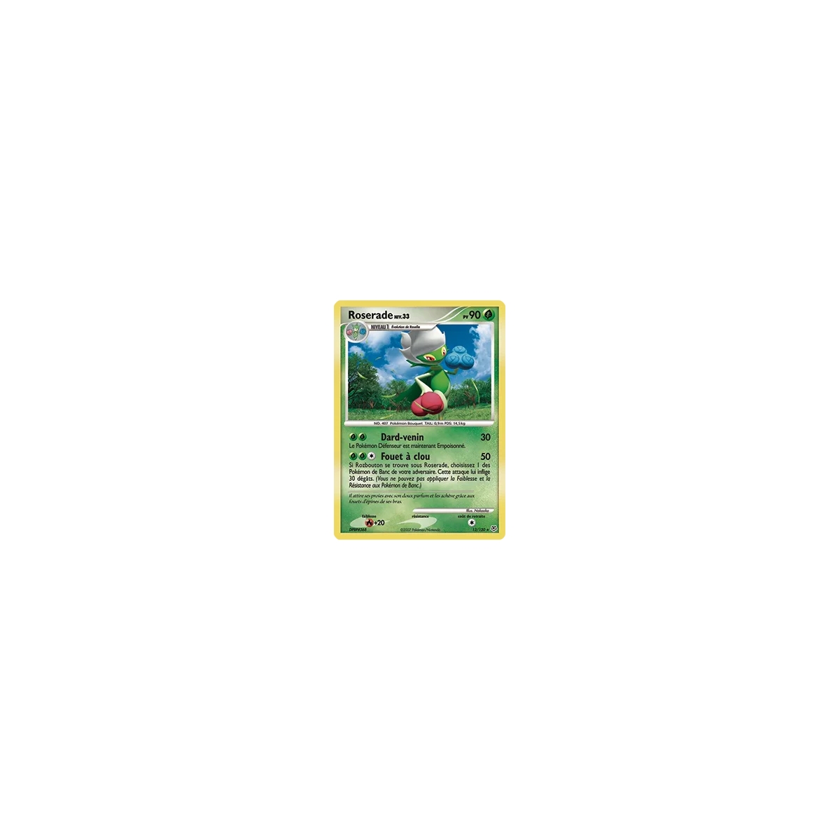 Carte Roserade - Holographique rare de Pokémon Diamant & Perle 13/130