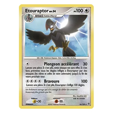 Découvrez Étouraptor, carte Holographique rare de la série Diamant & Perle