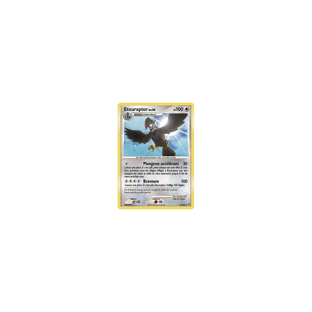 Découvrez Étouraptor, carte Holographique rare de la série Diamant & Perle