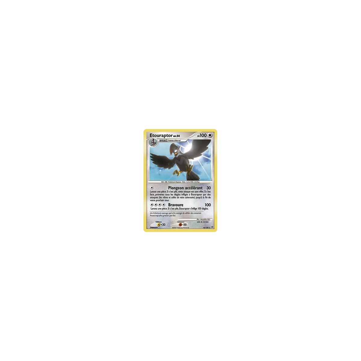 Découvrez Étouraptor, carte Holographique rare de la série Diamant & Perle