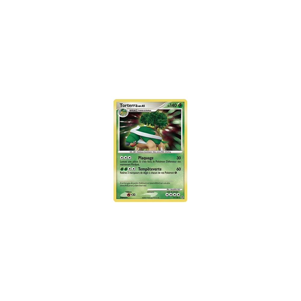 Carte Torterra - Holographique rare de Pokémon Diamant & Perle 17/130