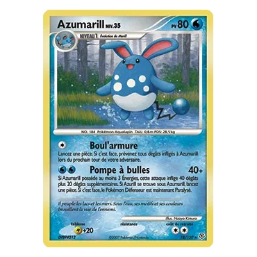 Découvrez Azumarill, carte Rare (Brillante) de la série Diamant & Perle