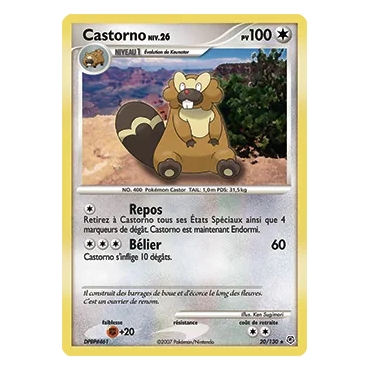 Castorno 20/130 : Joyau Rare (Brillante) de l'extension Pokémon Diamant & Perle