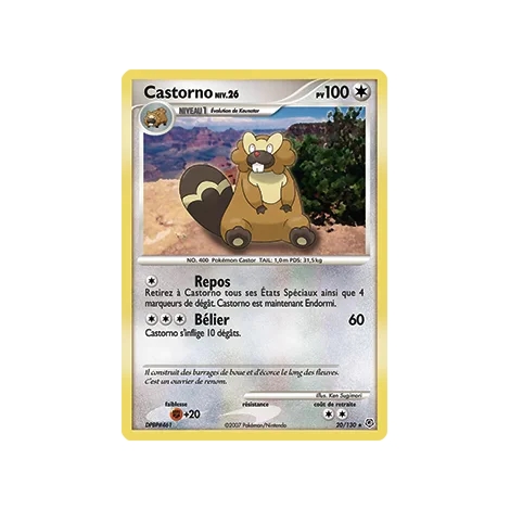 Castorno 20/130 : Joyau Rare (Brillante) de l'extension Pokémon Diamant & Perle