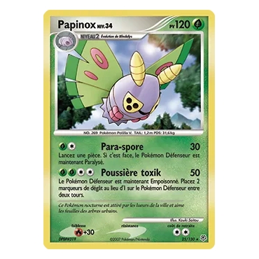 Papinox 25/130 : Joyau Rare (Brillante) de l'extension Pokémon Diamant & Perle