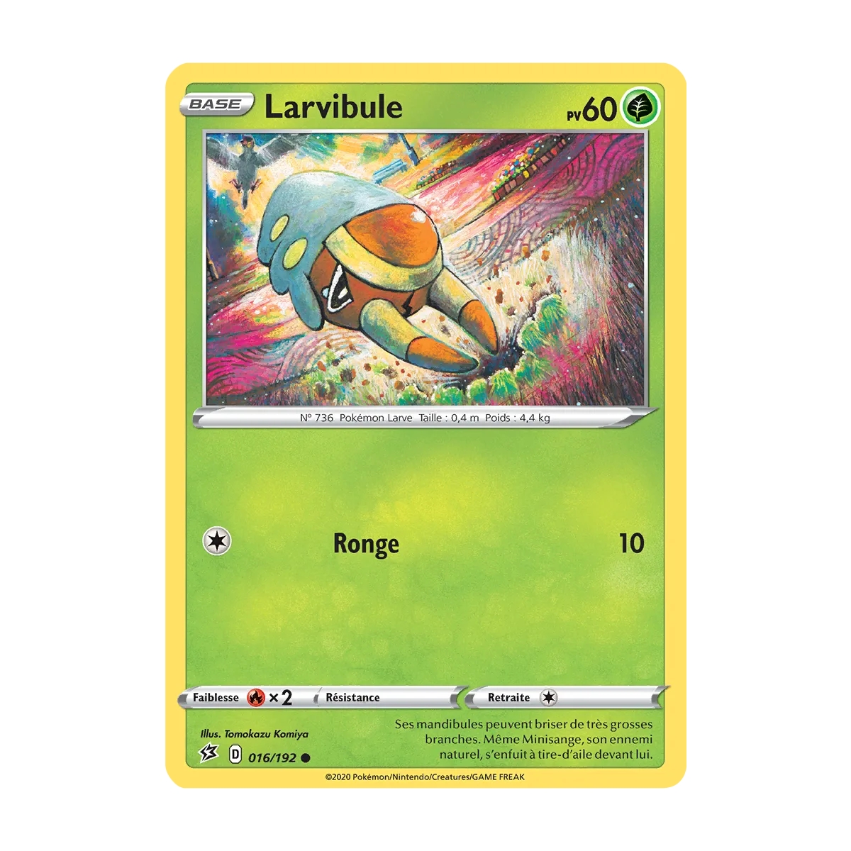 Carte Larvibule - Commune (Brillante) de Pokémon Épée et Bouclier Clash des Rebelles 016/192