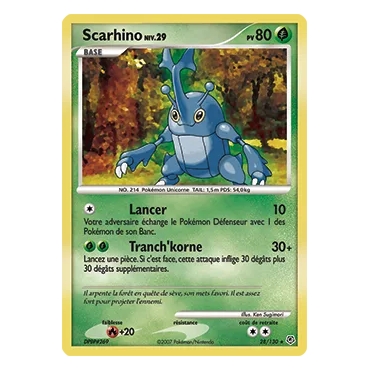 Scarhino 28/130 : Joyau Rare (Brillante) de l'extension Pokémon Diamant & Perle