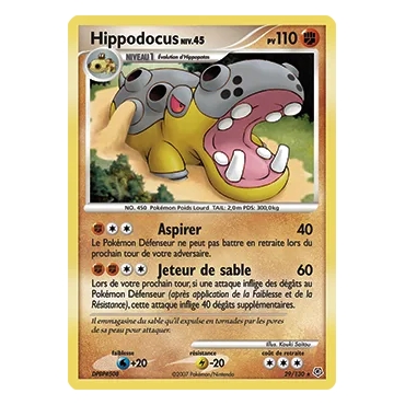 Carte Hippodocus - Rare (Brillante) de Pokémon Diamant & Perle 29/130