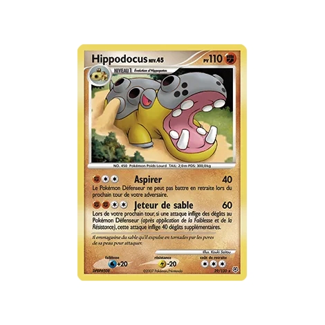 Carte Hippodocus - Rare (Brillante) de Pokémon Diamant & Perle 29/130