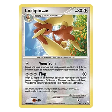 Carte Lockpin - Rare (Brillante) de Pokémon Diamant & Perle 30/130