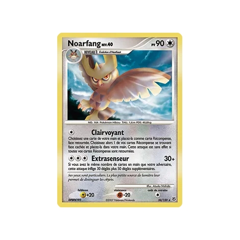 Carte Noarfang - Rare (Brillante) de Pokémon Diamant & Perle 34/130