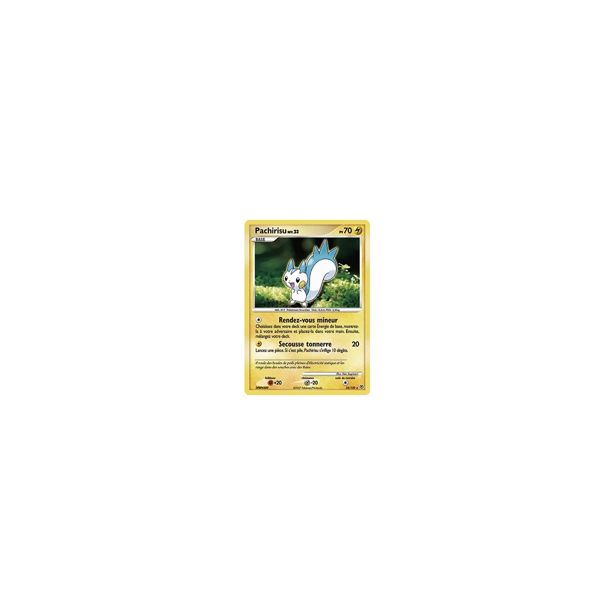 Pachirisu 35/130 : Joyau Rare (Brillante) de l'extension Pokémon Diamant & Perle