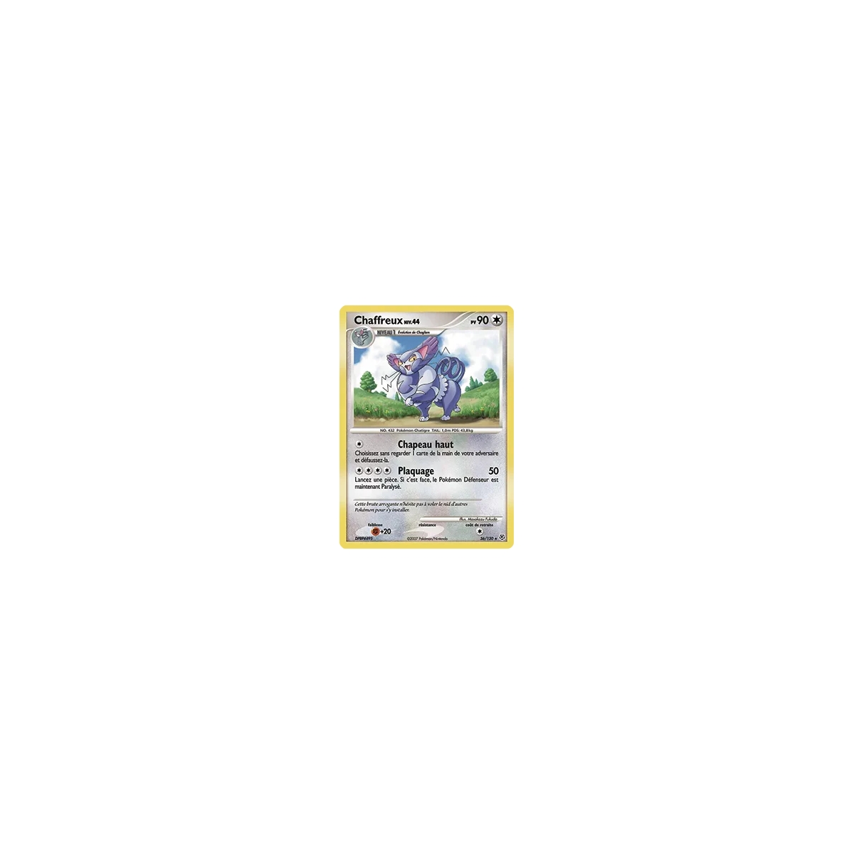 Chaffreux 36/130 : Joyau Rare (Brillante) de l'extension Pokémon Diamant & Perle