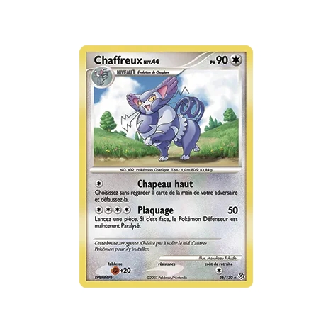 Chaffreux 36/130 : Joyau Rare (Brillante) de l'extension Pokémon Diamant & Perle