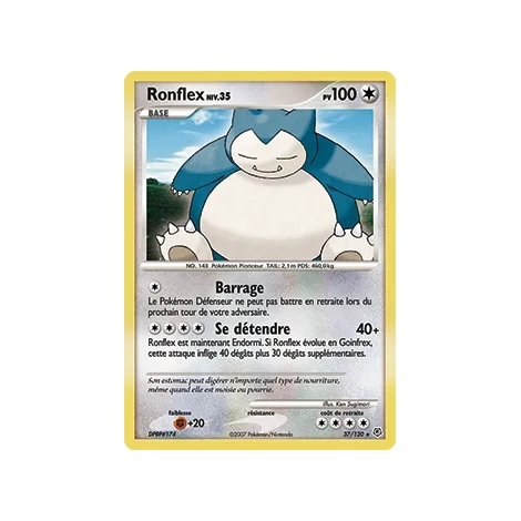 Ronflex 37/130 : Joyau Rare (Brillante) de l'extension Pokémon Diamant & Perle